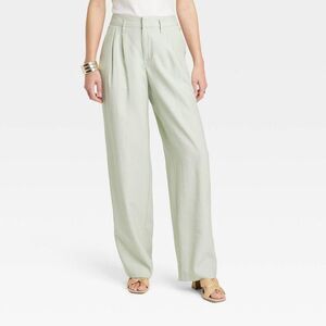 A New Day High Rise Light Green Pleated Front Women's Trousers
